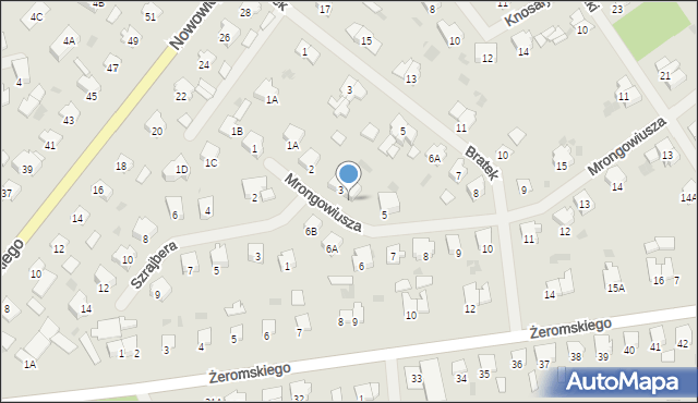 Bartoszyce, Mrongowiusza, 4, mapa Bartoszyce