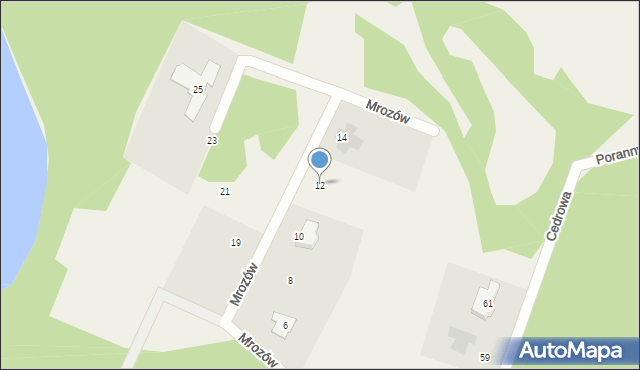 Bielkowo, Mrozów, 12, mapa Bielkowo