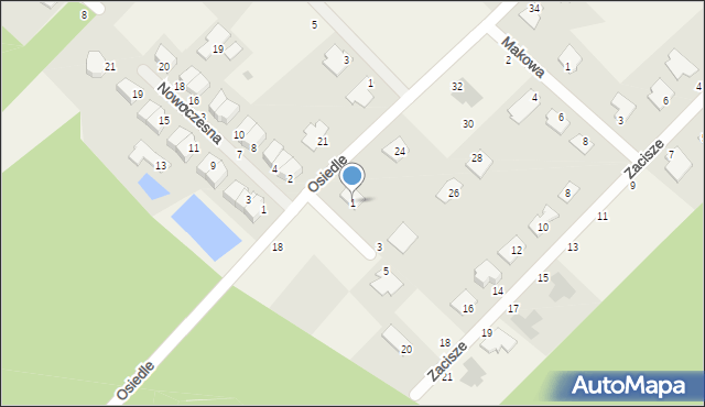 Ciele, Mroczna, 1, mapa Ciele