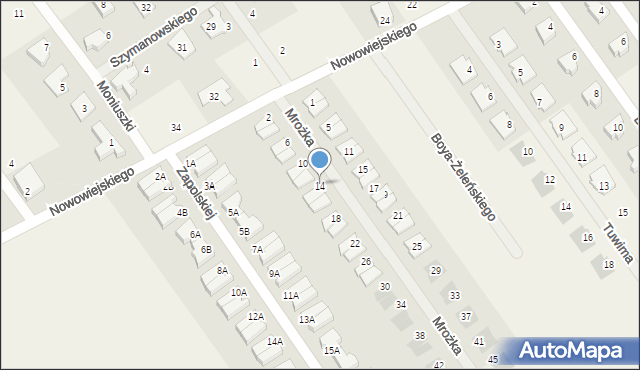 Gruszczyn, Mrożka Sławomira, 14, mapa Gruszczyn