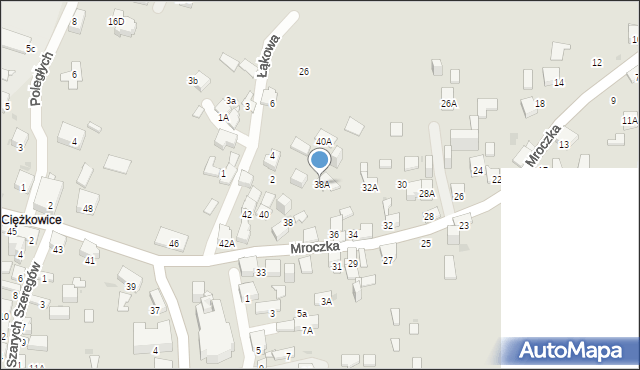 Jaworzno, Mroczka Andrzeja, ks., 38A, mapa Jaworzno