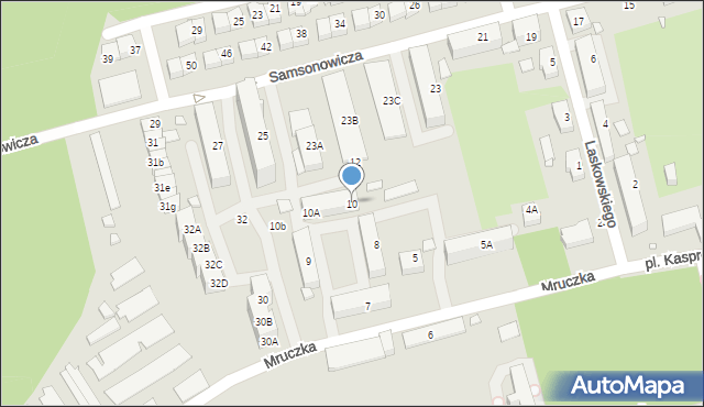 Katowice, Mruczka Roberta, 10, mapa Katowic