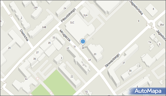 Legionowo, Mrugacza Jana, ks. płk., 1b, mapa Legionowo