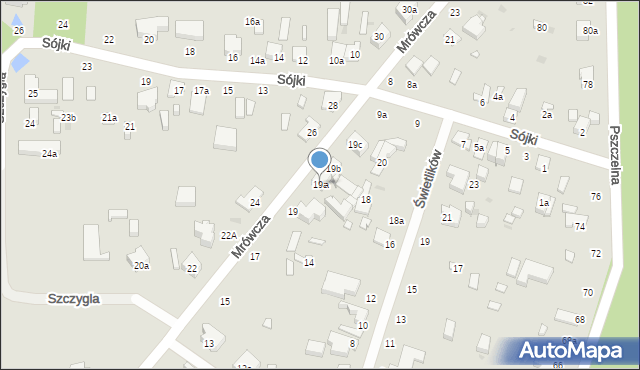 Łódź, Mrówcza, 19a, mapa Łodzi