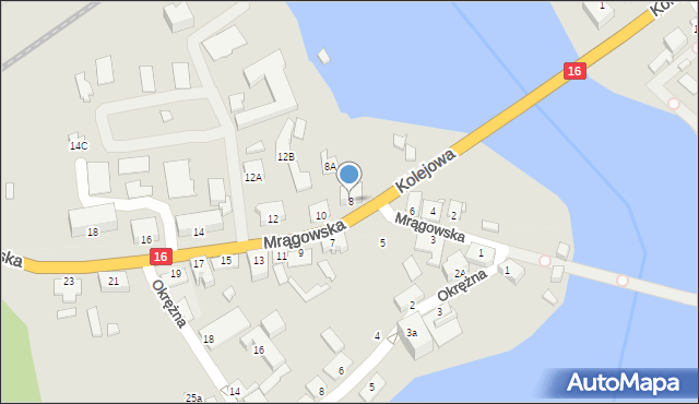 Mikołajki, Mrągowska, 8, mapa Mikołajki
