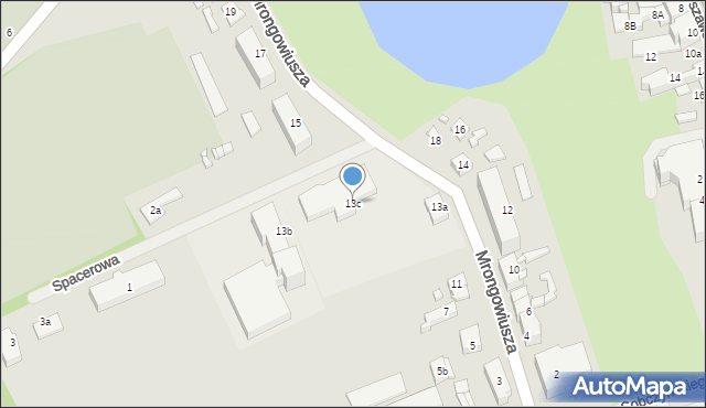 Mrągowo, Mrongowiusza, 13c, mapa Mrągowo