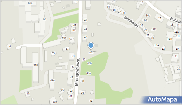 Mrągowo, Mrongowiusza, 40c, mapa Mrągowo