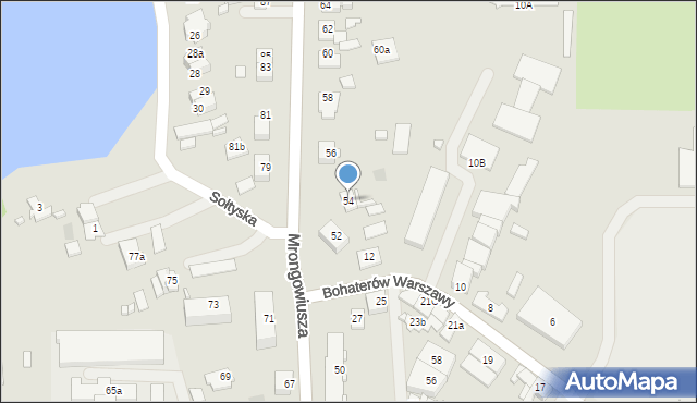 Mrągowo, Mrongowiusza, 54, mapa Mrągowo