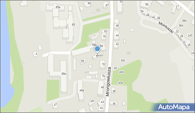 Mrągowo, Mrongowiusza, 57, mapa Mrągowo