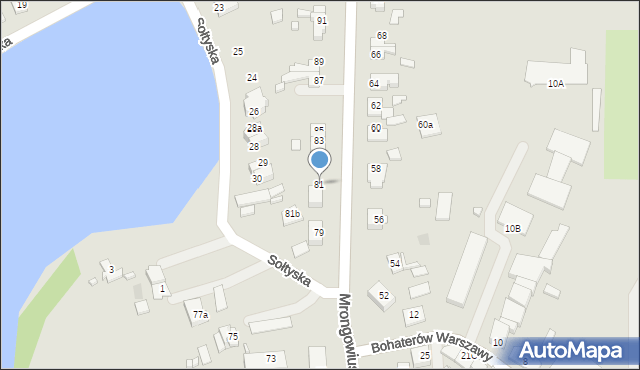 Mrągowo, Mrongowiusza, 81, mapa Mrągowo