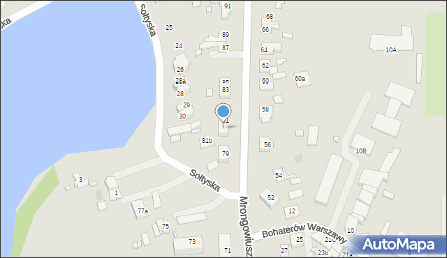 Mrągowo, Mrongowiusza, 81a, mapa Mrągowo