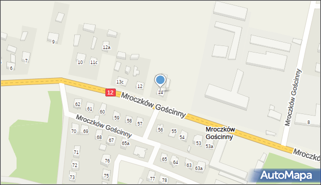 Mroczków Gościnny, Mroczków Gościnny, 14, mapa Mroczków Gościnny