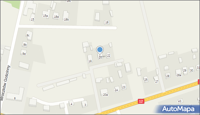 Mroczków Gościnny, Mroczków Gościnny, 20, mapa Mroczków Gościnny