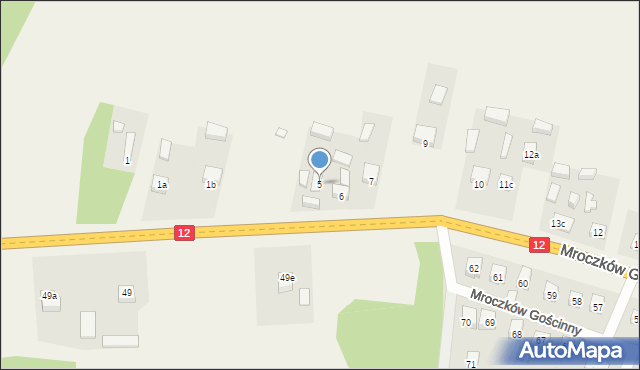 Mroczków Gościnny, Mroczków Gościnny, 5, mapa Mroczków Gościnny