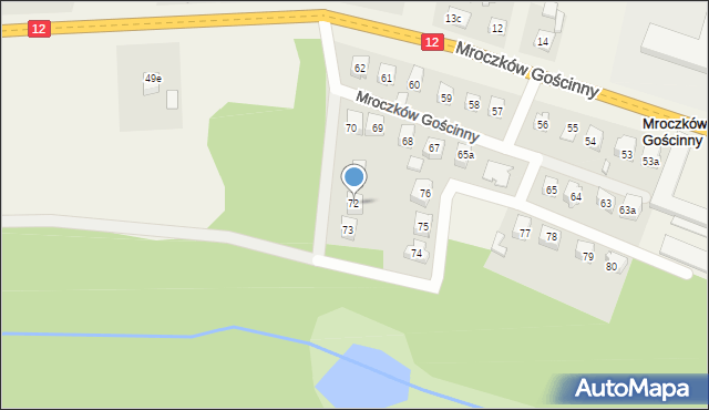 Mroczków Gościnny, Mroczków Gościnny, 72, mapa Mroczków Gościnny