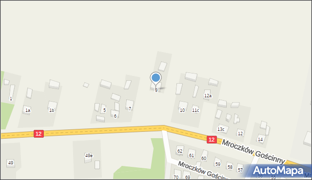 Mroczków Gościnny, Mroczków Gościnny, 9, mapa Mroczków Gościnny