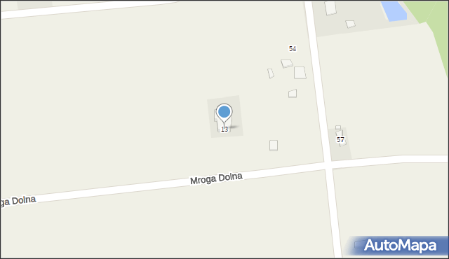 Mroga Dolna, Mroga Dolna, 13, mapa Mroga Dolna