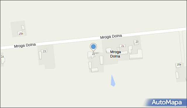 Mroga Dolna, Mroga Dolna, 22a, mapa Mroga Dolna