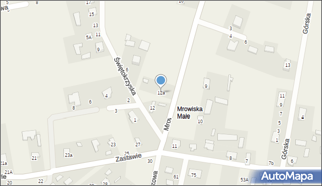 Mrowiska, Mrowiska, 12a, mapa Mrowiska