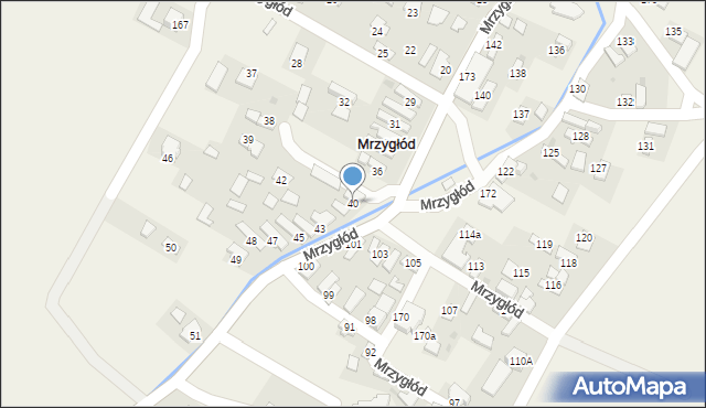 Mrzygłód, Mrzygłód, 40, mapa Mrzygłód