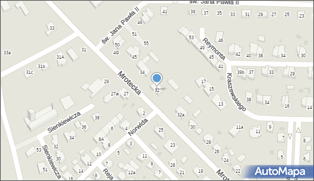 Nakło nad Notecią, Mrotecka, 32, mapa Nakło nad Notecią
