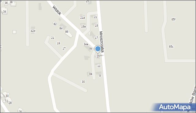 Nowy Targ, Mroszczaka Stanisława, mjr., 13, mapa Nowego Targu