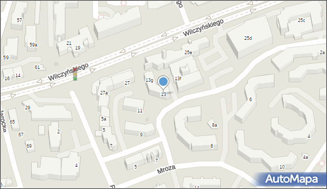 Olsztyn, Mroza Edwarda, 13, mapa Olsztyna