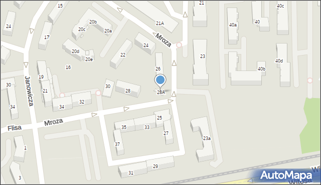 Olsztyn, Mroza Edwarda, 28A, mapa Olsztyna