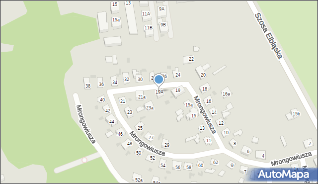 Ostróda, Mrongowiusza Celestyna, 19A, mapa Ostróda