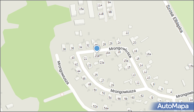 Ostróda, Mrongowiusza Celestyna, 21a, mapa Ostróda