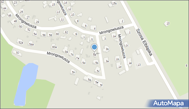 Ostróda, Mrongowiusza Celestyna, 5a, mapa Ostróda