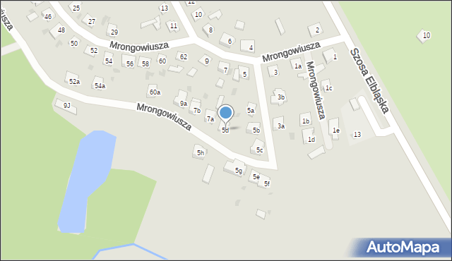 Ostróda, Mrongowiusza Celestyna, 5d, mapa Ostróda