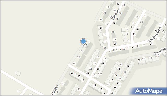 Pępowo, Mrożka Sławomira, 24, mapa Pępowo