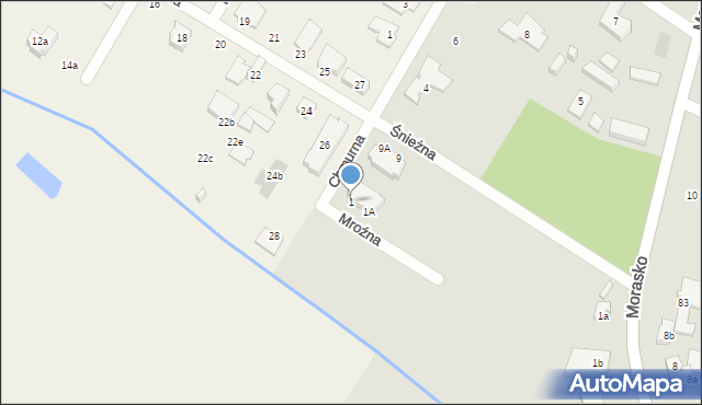 Poznań, Mroźna, 1, mapa Poznania