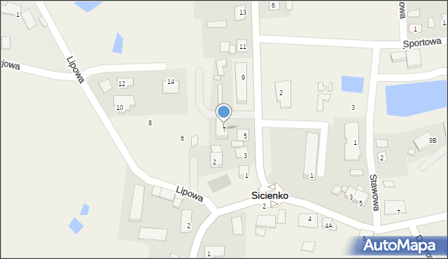 Sicienko, Mrotecka, 7, mapa Sicienko