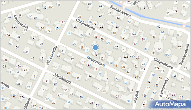 Warszawa, Mrozowska, 14, mapa Warszawy