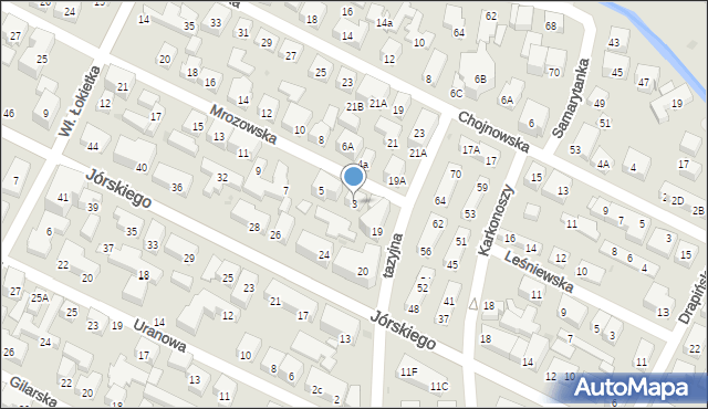 Warszawa, Mrozowska, 3, mapa Warszawy