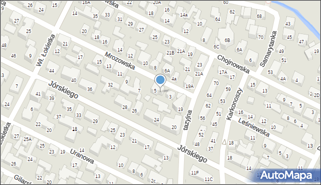 Warszawa, Mrozowska, 5A, mapa Warszawy