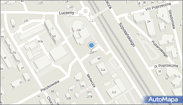 Warszawa, Mrówcza, 216, mapa Warszawy