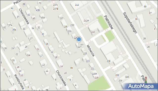 Warszawa, Mrówcza, 227A, mapa Warszawy