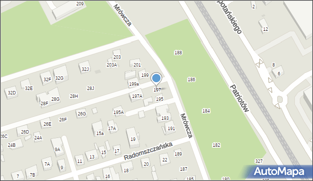 Warszawa, Mrówcza, 197, mapa Warszawy