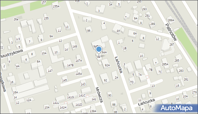 Warszawa, Mrówcza, 94, mapa Warszawy