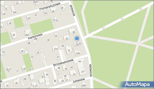 Warszawa, Mrówcza, 111, mapa Warszawy