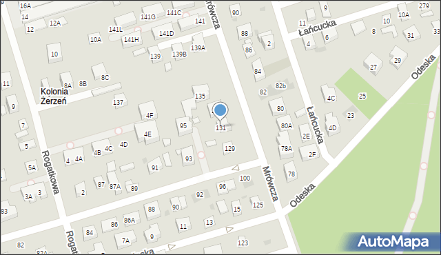 Warszawa, Mrówcza, 131, mapa Warszawy