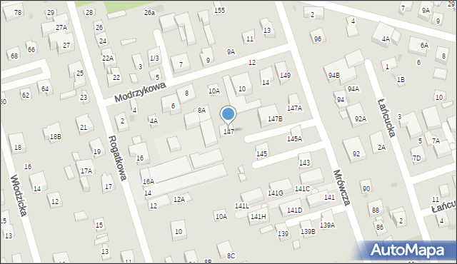 Warszawa, Mrówcza, 147, mapa Warszawy