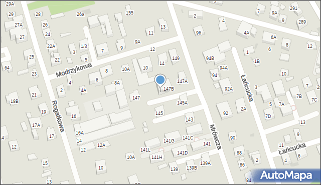Warszawa, Mrówcza, 147C, mapa Warszawy