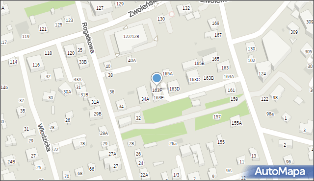 Warszawa, Mrówcza, 163F, mapa Warszawy