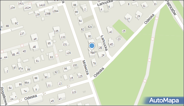 Warszawa, Mrówcza, 78A, mapa Warszawy