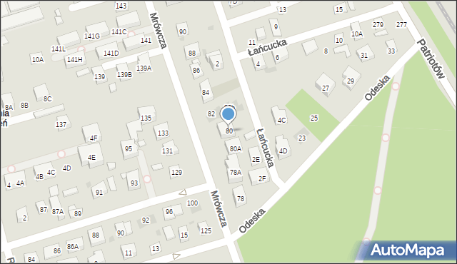 Warszawa, Mrówcza, 80, mapa Warszawy