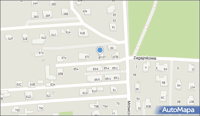 Warszawa, Mrówcza, 87, mapa Warszawy